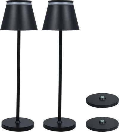 Dimmbare LED Touch Tischlampe – Nachttischlampe mit Timer, Kabellos, Schwarz