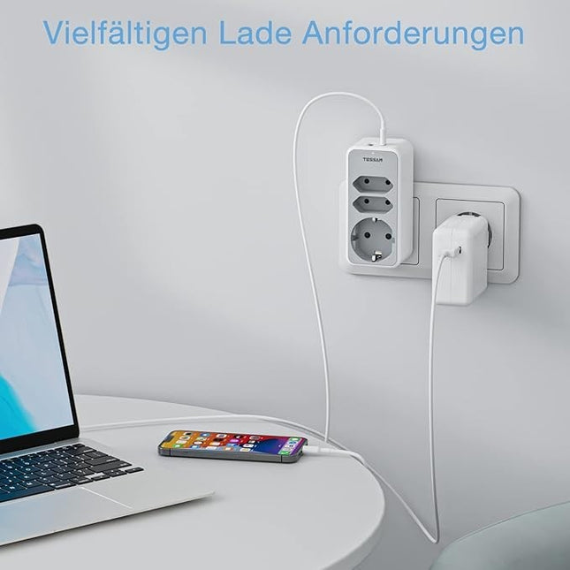 TESSAN 5in1 Doppelstecker 3600W mit USB C