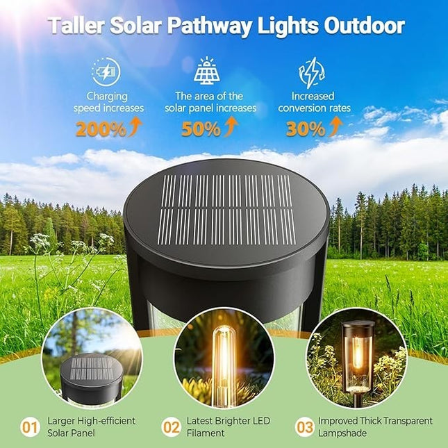 Solar Gartenlampen warmweiß 4 Stück wetterfest für Terrasse Weg