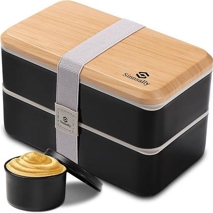 Lunchbox 1400ml mit Fächern & Besteck auslaufsicher Brotdose/ Essen