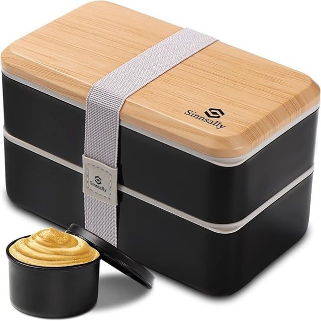 Lunchbox 1400ml mit Fächern & Besteck auslaufsicher Brotdose/ Essen
