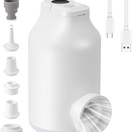 Elektrische Mini Luftpumpe 2000mAh Akku 5 Düsen für Luftmatratze Pool