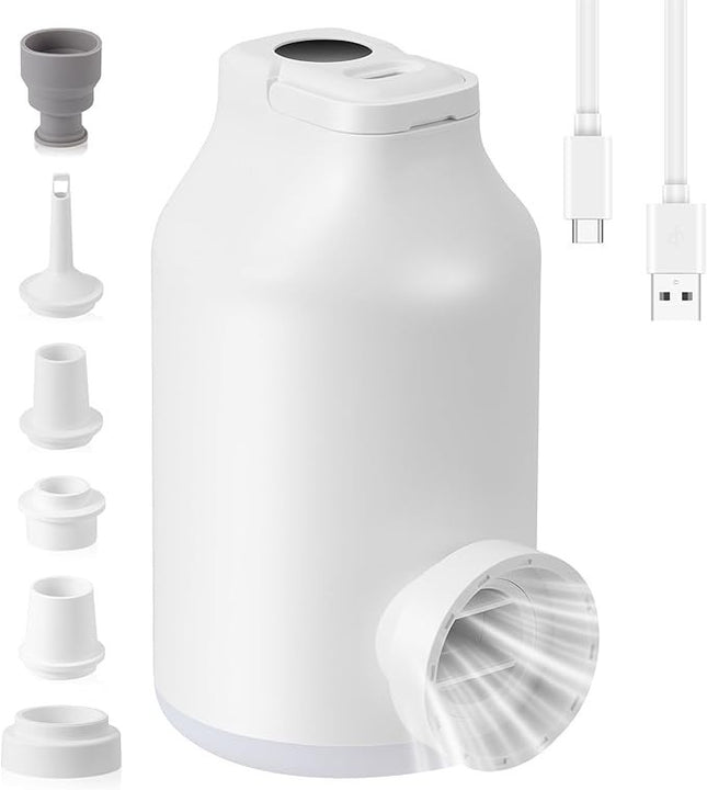 Elektrische Mini Luftpumpe 2000mAh Akku 5 Düsen für Luftmatratze Pool
