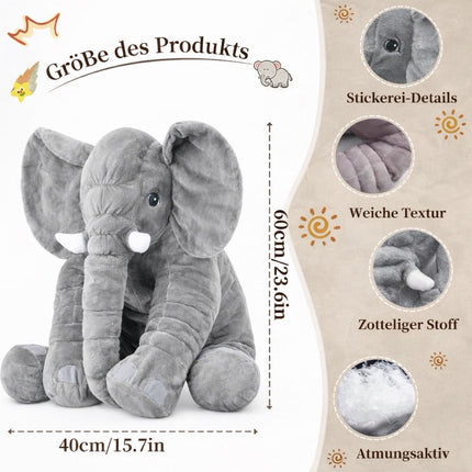 Kuschelkissen Elefant 60 cm Seitenschläferkissen Stillkissen Plüschtier