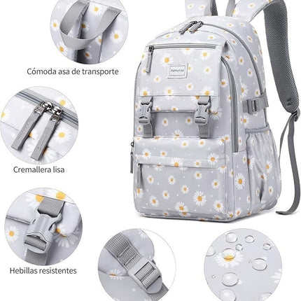 Schulrucksack Mädchen Teenager Set Wasserdicht Rucksack mit Lunchbag & Tasche