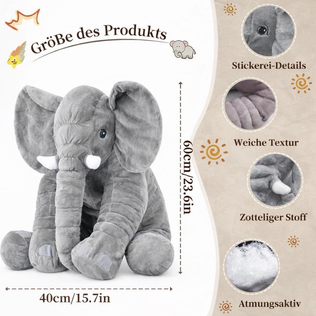 Kuschelkissen Elefant 60 cm Seitenschläferkissen Stillkissen Plüschtier