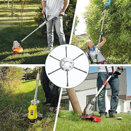 180mm Unkrautbürste Rasentrimmer 6 Kopf Stahldraht Freischneider Mäher 2 Stk.
