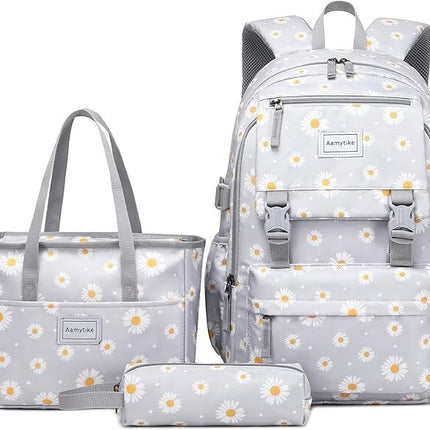 Schulrucksack Mädchen Teenager Set Wasserdicht Rucksack mit Lunchbag & Tasche