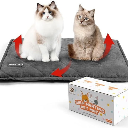 Mora Pets Selbstheizende Katzendecke 61x46cm Wärmematte Hund/Katze Dunkelgrau