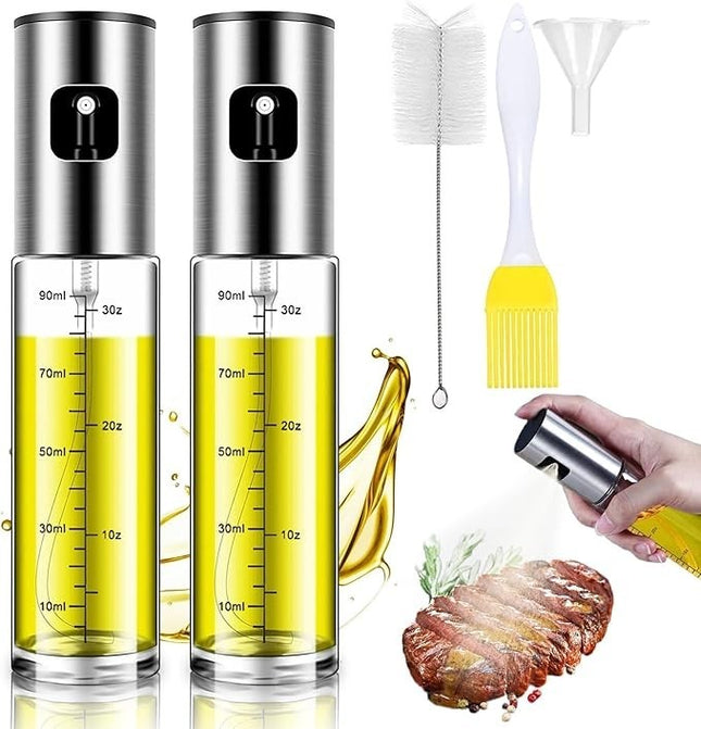 Ölsprüher 2er Set Glas 100ml Olivenöl Sprühflasche Ölspray Küche Grill BPA frei