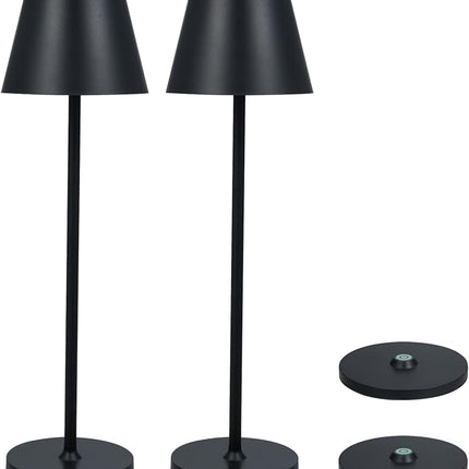 Dimmbare LED Touch Tischlampe – Nachttischlampe mit Timer, Kabellos, Schwarz