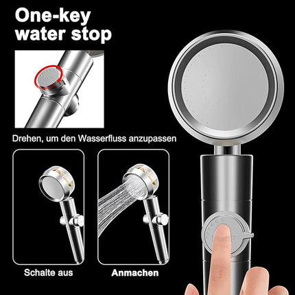 Hochdruck Duschkopf Handbrause 360° rotierend wassersparend mit Filter