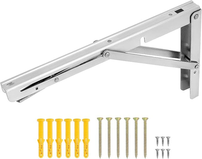 Klappkonsole Edelstahl 300mm 2er Set – 150kg Tragkraft, Werkbank, Faltbar