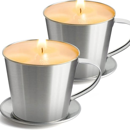 Citronella Kerze 2x – Sojawachs Anti-Mücken Outdoor Geschenkset Duftkerze