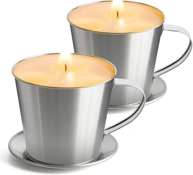 Citronella Kerze 2x – Sojawachs Anti-Mücken Outdoor Geschenkset Duftkerze