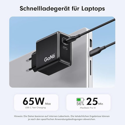 90W USB-C Ladegerät 2-Pack GaN – 2 Port Schnellladegerät mit Kabel, PD