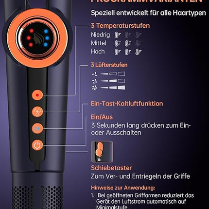 Air Haarglätter Glätteisen Ionen 200M – Nass & Trocken Glätten ohne Hitzeschäden