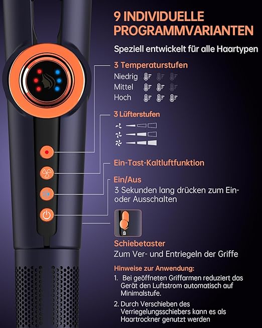 Air Haarglätter Glätteisen Ionen 200M – Nass & Trocken Glätten ohne Hitzeschäden