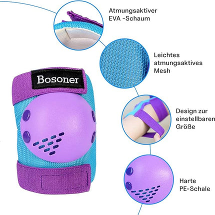 Kinder Protektoren 6er Set – Knie, Ellenbogen Schützer Inliner