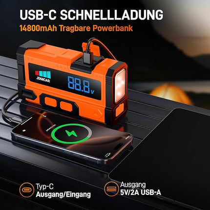 Starthilfe Powerbank 12000A Auto Jump Starter 12V LCD Booster Batterie Starthilfe