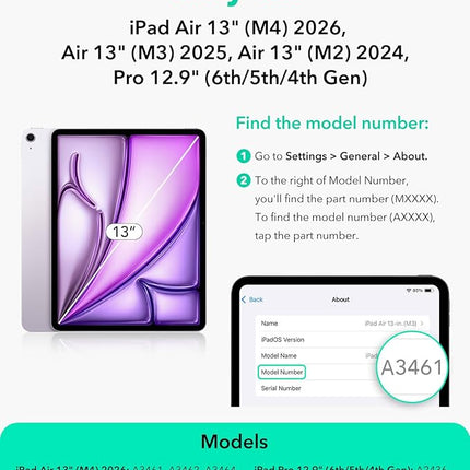 iPad Hülle 13 Zoll – kompatibel mit iPad Air & Pro | Magnetisch, Standfunktion & Pencil Support