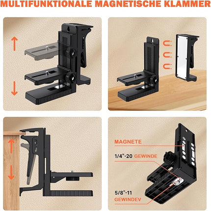 DOVOH P3-360G Kreuzlinienlaser Grün 3x360° – 12 Linien, Selbstnivellierend