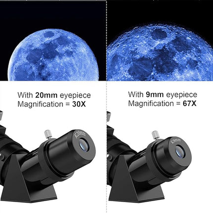 EACONN Teleskop 80mm Refraktor 600mm – Astronomie Set mit Stativ & Rucksack