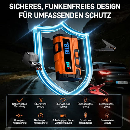 Starthilfe Powerbank 12000A Auto Jump Starter 12V LCD Booster Batterie Starthilfe