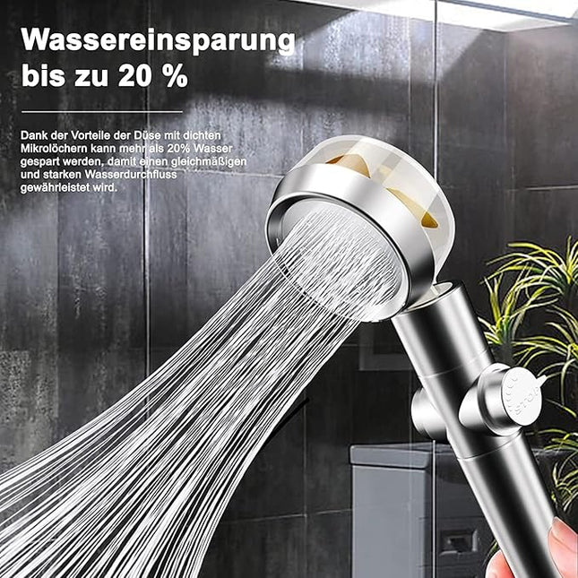 Hochdruck Duschkopf Handbrause 360° rotierend wassersparend mit Filter