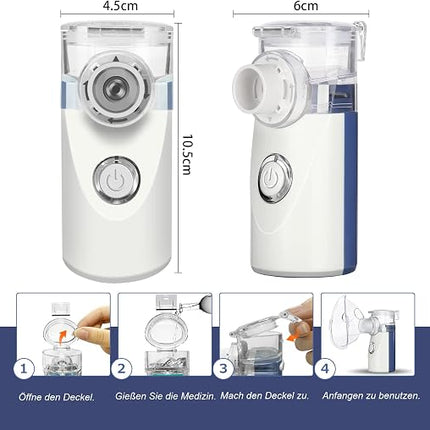 Mesh Dampfinhalator Gesicht – Feuchtigkeitsvernebler mit Maske & Mundstück