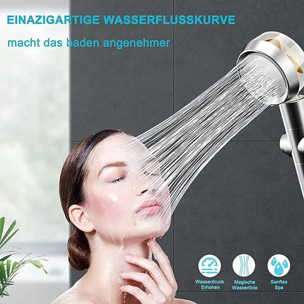 Hochdruck Duschkopf Handbrause 360° rotierend wassersparend mit Filter
