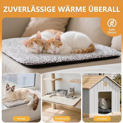 Selbstheizende Katzendecke 61x46cm – Ohne Strom, Flauschig, Rutschfest