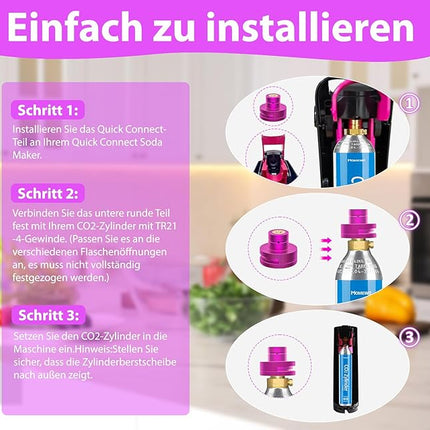 Quick Connect Adapter CO2 Zylinder TR21-4 – Für Duo, Terra, Art, Crystal 3.0