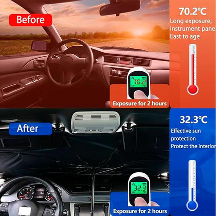 Auto-Sonnenschutz vorne 115x65cm – Faltbar, V-Form Design, UV-Schutz 99%