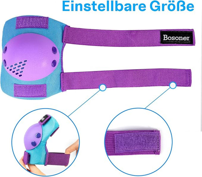 Kinder Protektoren 6er Set – Knie, Ellenbogen Schützer Inliner