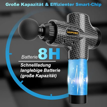 Massagepistole Muskel 30 Stufen – 8 Köpfe, USB-C, bis 4800 U/min, leise