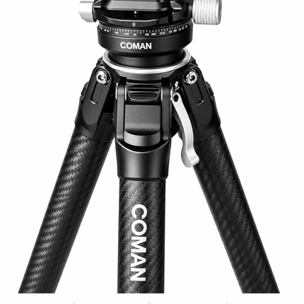COMAN Zero Y Carbon Stativ 156cm – 360° Kugelkopf, 1.1kg, 18kg Tragkraft