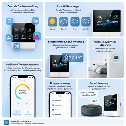 SONOFF NSPanel Smart Switch Weiß – Touchscreen Wandschalter, Thermostat