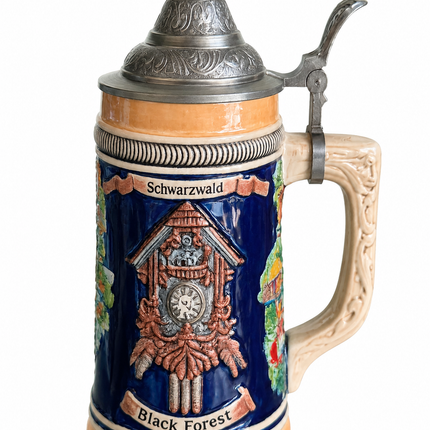 Bierkrug mit Deckel 0,6L Steinkrug Keramik – Deutschland Design, Geschenk