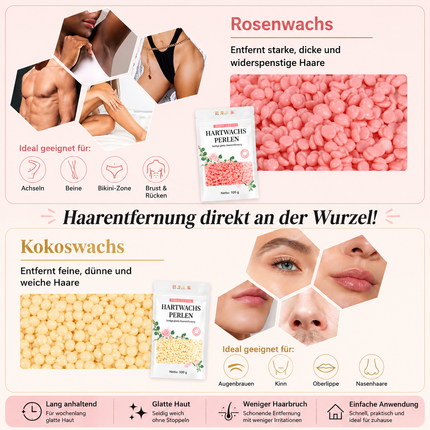 PURECLEAN Waxing Set 59-teilig – Wax Maschine, 4 Wachsperlen, Lotion, Silikon