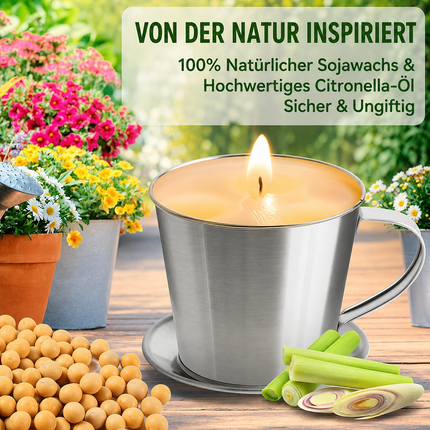 Citronella Kerze 2x – Sojawachs Anti-Mücken Outdoor Geschenkset Duftkerze