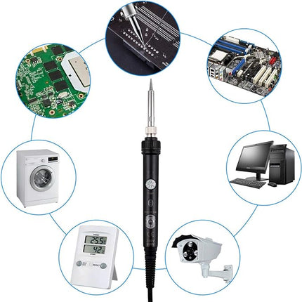 Lötkolben Set 18-in-1 60W – Temperatur einstellbar 220–480°C | Lötstation für Reparatur & Hobby