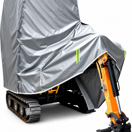 Minibagger Abdeckung 800-1600kg – wasserdicht, UV-beständig, 4-lagig, Grau
