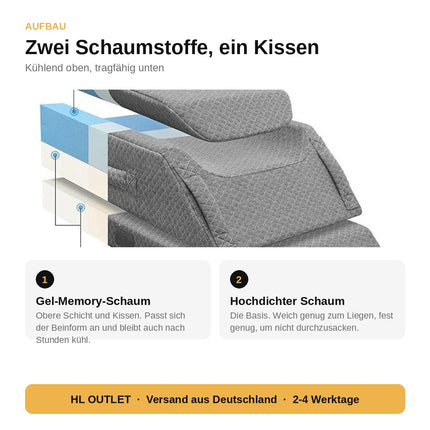Beinkissen Memory Schaum höhenverstellbar Lagerungskissen Beine hochlegen Keil