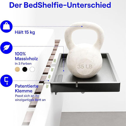 edShelfie Nachttisch Ablage für Etagenbett Bettregal Bunk Bed Shelf Tablett