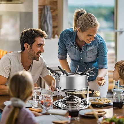 Edelstahl Fondue Set 6 Gabeln Fleisch Käse Fondue Kochen Küche Essen Freizeit