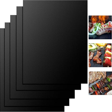 BBQ Grillmatten Set – 5 Stück 40x30 cm Antihaft &amp; Wiederverwendbar
