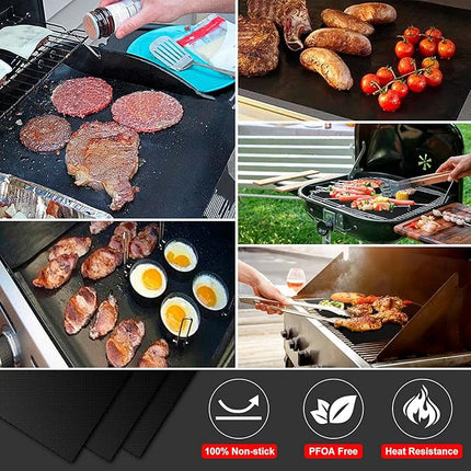 BBQ Grillmatten Set – 5 Stück 40x30 cm Antihaft &amp; Wiederverwendbar