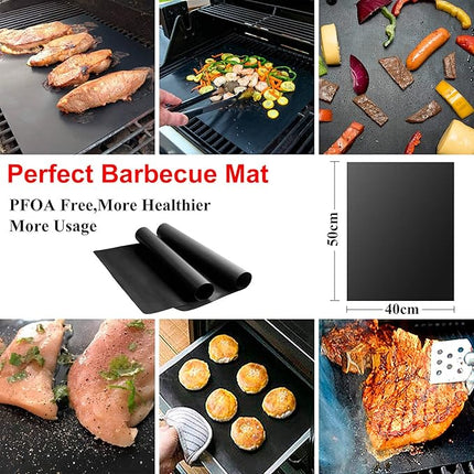 BBQ Grillmatten Set – 5 Stück 40x30 cm Antihaft &amp; Wiederverwendbar