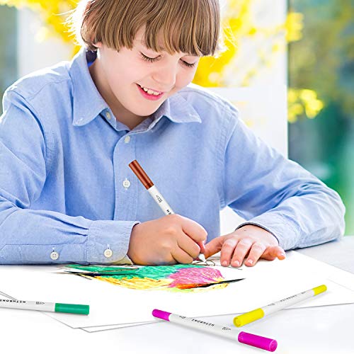 100 Farben Dual Tip Marker Set Brush Pens Fineliner Zeichnen Handlettering